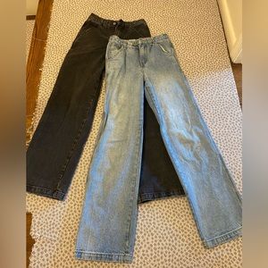 brandy melville feanne jeans black and blue